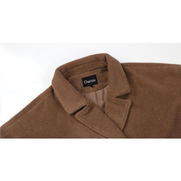 Women Oversized Long Winter Coats Warm Brown - Picture 2 of 6